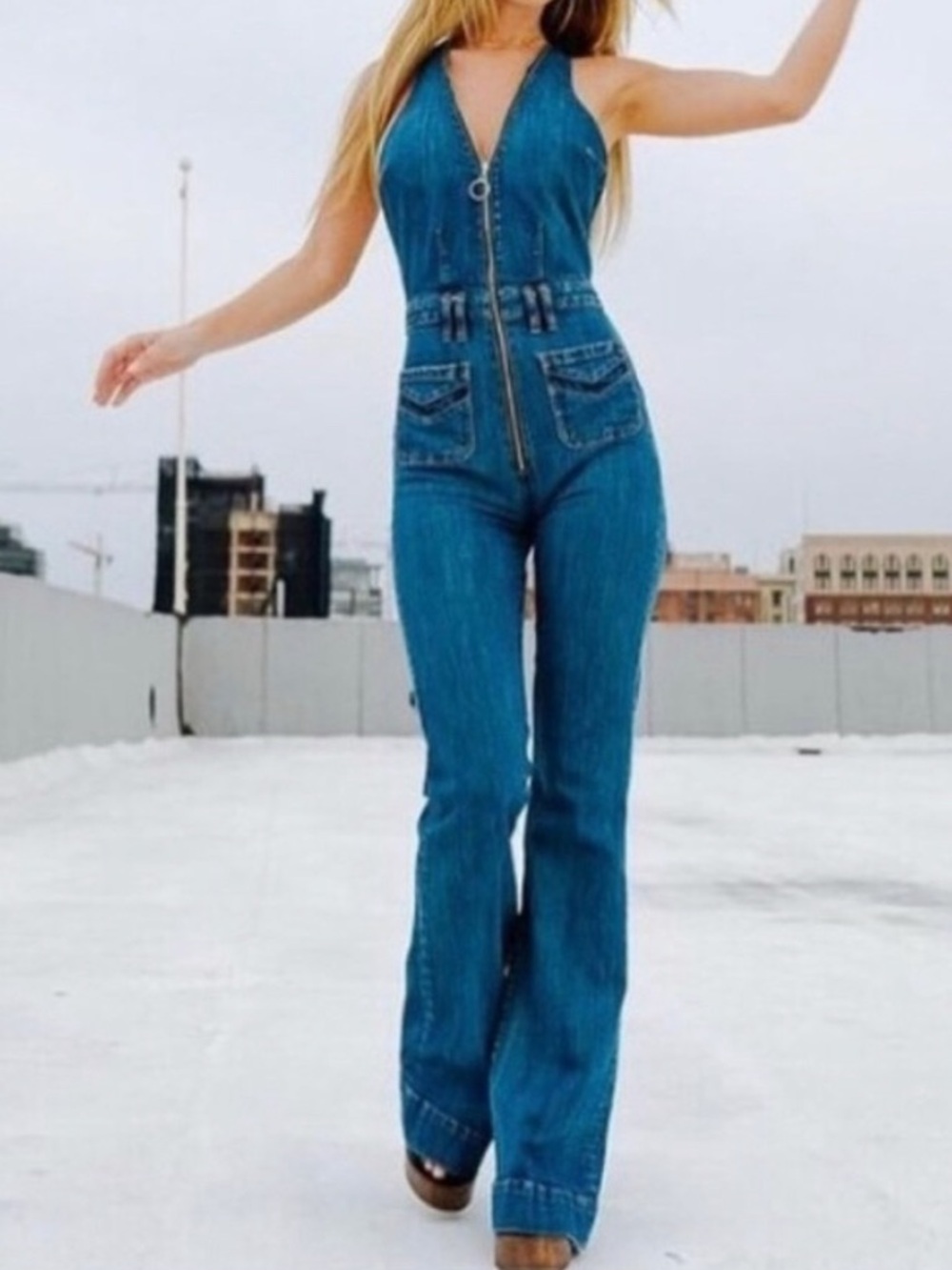 Revice Denim Zip Jumpsuit size 28X33